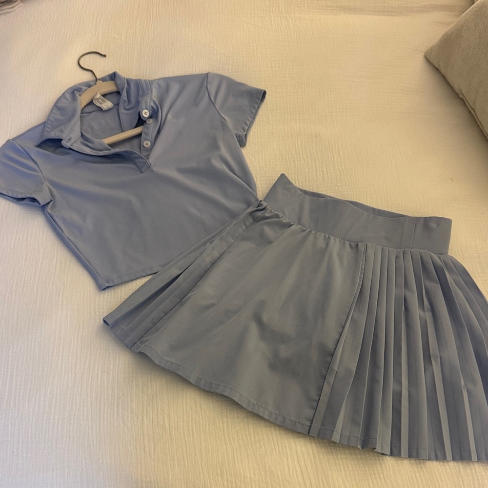 Pleated Blue Skirt